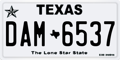TX license plate DAM6537