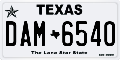TX license plate DAM6540