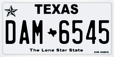 TX license plate DAM6545