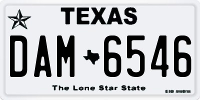 TX license plate DAM6546