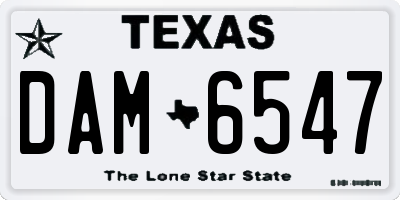 TX license plate DAM6547