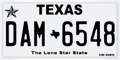 TX license plate DAM6548