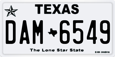 TX license plate DAM6549