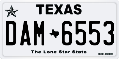 TX license plate DAM6553