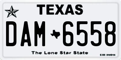 TX license plate DAM6558