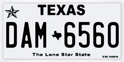 TX license plate DAM6560