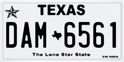 TX license plate DAM6561