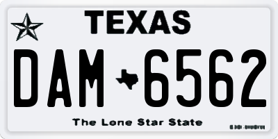 TX license plate DAM6562