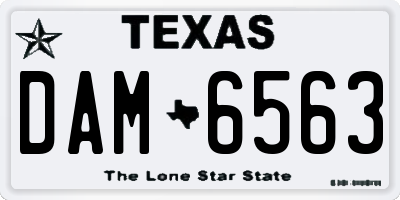 TX license plate DAM6563