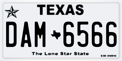 TX license plate DAM6566
