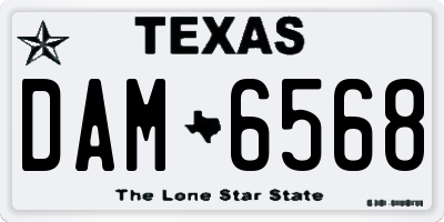 TX license plate DAM6568