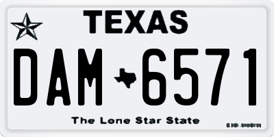 TX license plate DAM6571