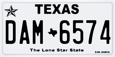 TX license plate DAM6574