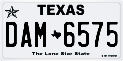TX license plate DAM6575