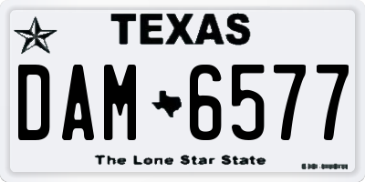 TX license plate DAM6577