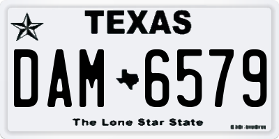 TX license plate DAM6579
