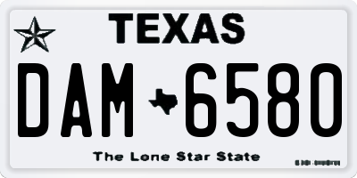 TX license plate DAM6580