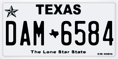 TX license plate DAM6584