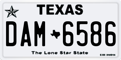 TX license plate DAM6586
