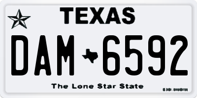 TX license plate DAM6592