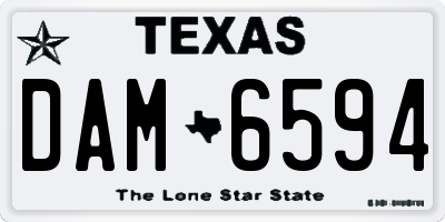 TX license plate DAM6594