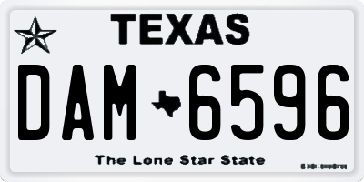TX license plate DAM6596
