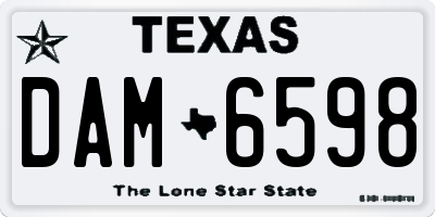TX license plate DAM6598