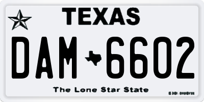 TX license plate DAM6602