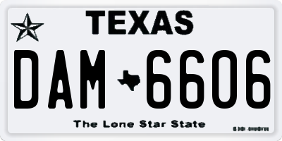 TX license plate DAM6606