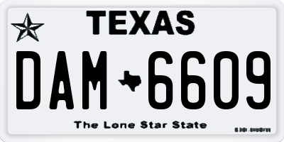 TX license plate DAM6609