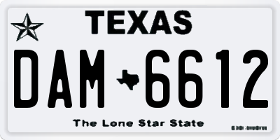 TX license plate DAM6612