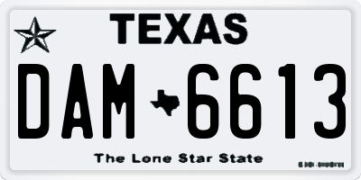 TX license plate DAM6613