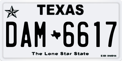 TX license plate DAM6617