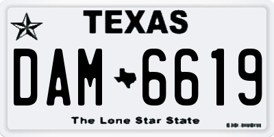 TX license plate DAM6619