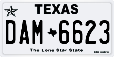 TX license plate DAM6623