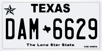 TX license plate DAM6629