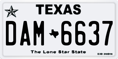 TX license plate DAM6637