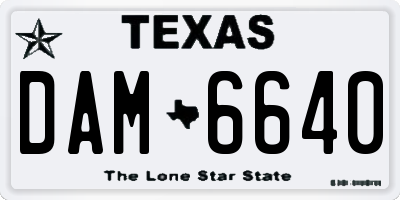 TX license plate DAM6640