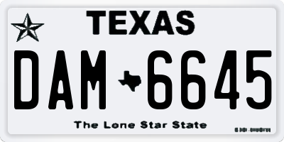 TX license plate DAM6645
