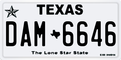 TX license plate DAM6646