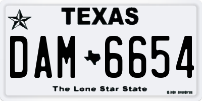 TX license plate DAM6654