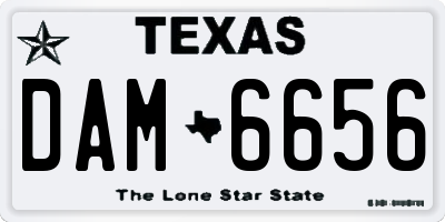 TX license plate DAM6656