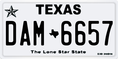 TX license plate DAM6657