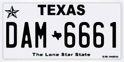 TX license plate DAM6661