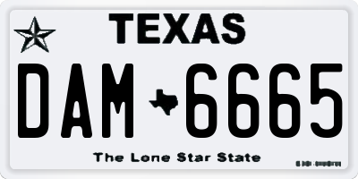 TX license plate DAM6665