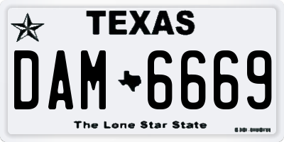 TX license plate DAM6669