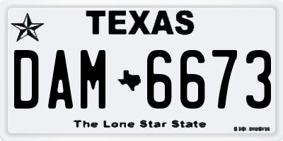 TX license plate DAM6673