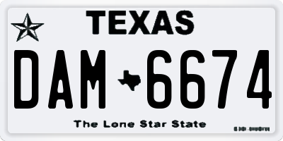 TX license plate DAM6674