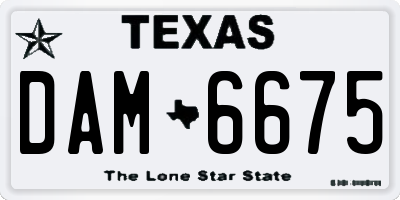 TX license plate DAM6675