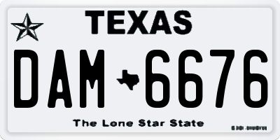 TX license plate DAM6676